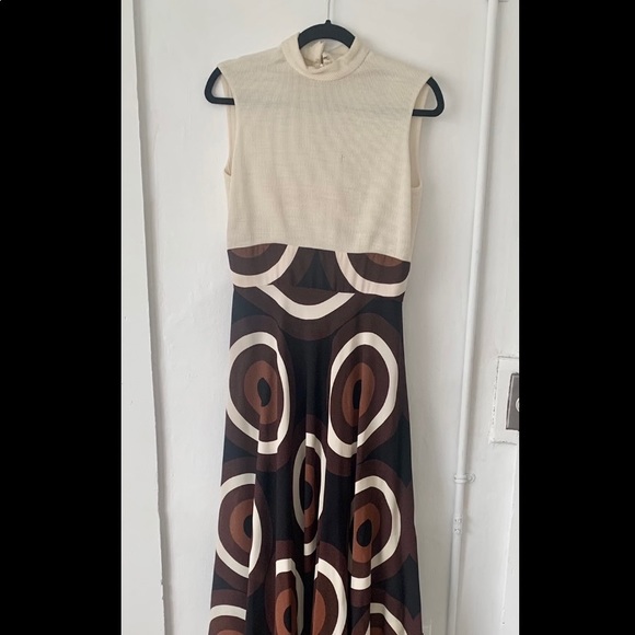 Vintage 1970’s Boho Psychedelic Summer Maxi Dress - Picture 2 of 9